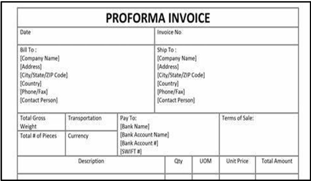 Commercial And Proforma Invoice Meaning And Difference