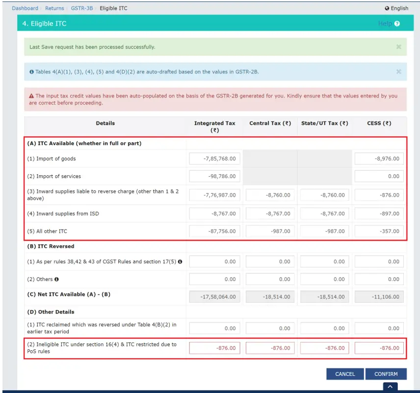 captainbiz eligible itc gstr b