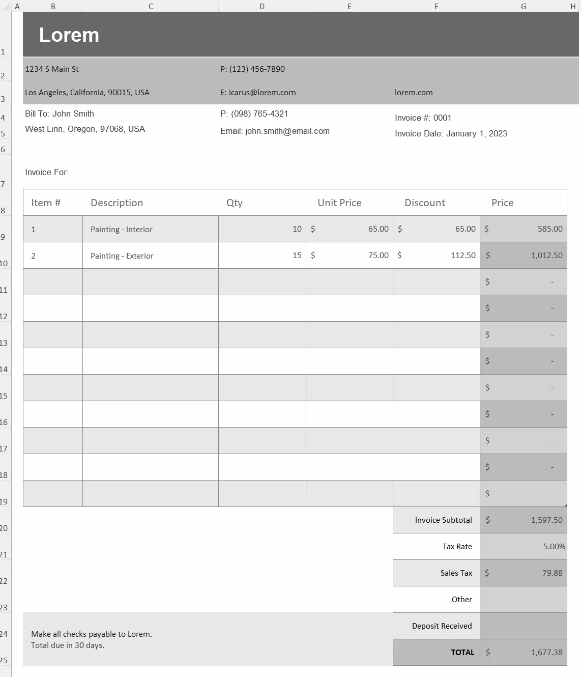 captainbiz invoice creation from excel step