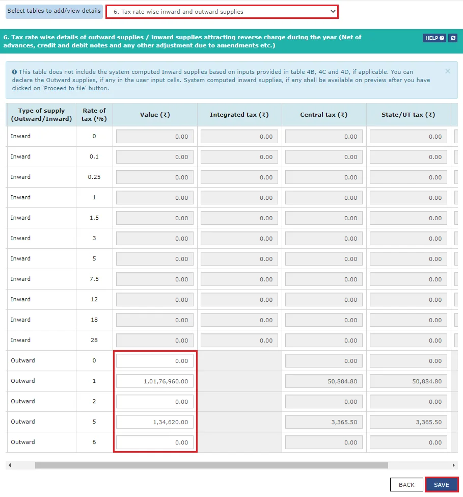 captainbiz tax interest late fee payable and paid