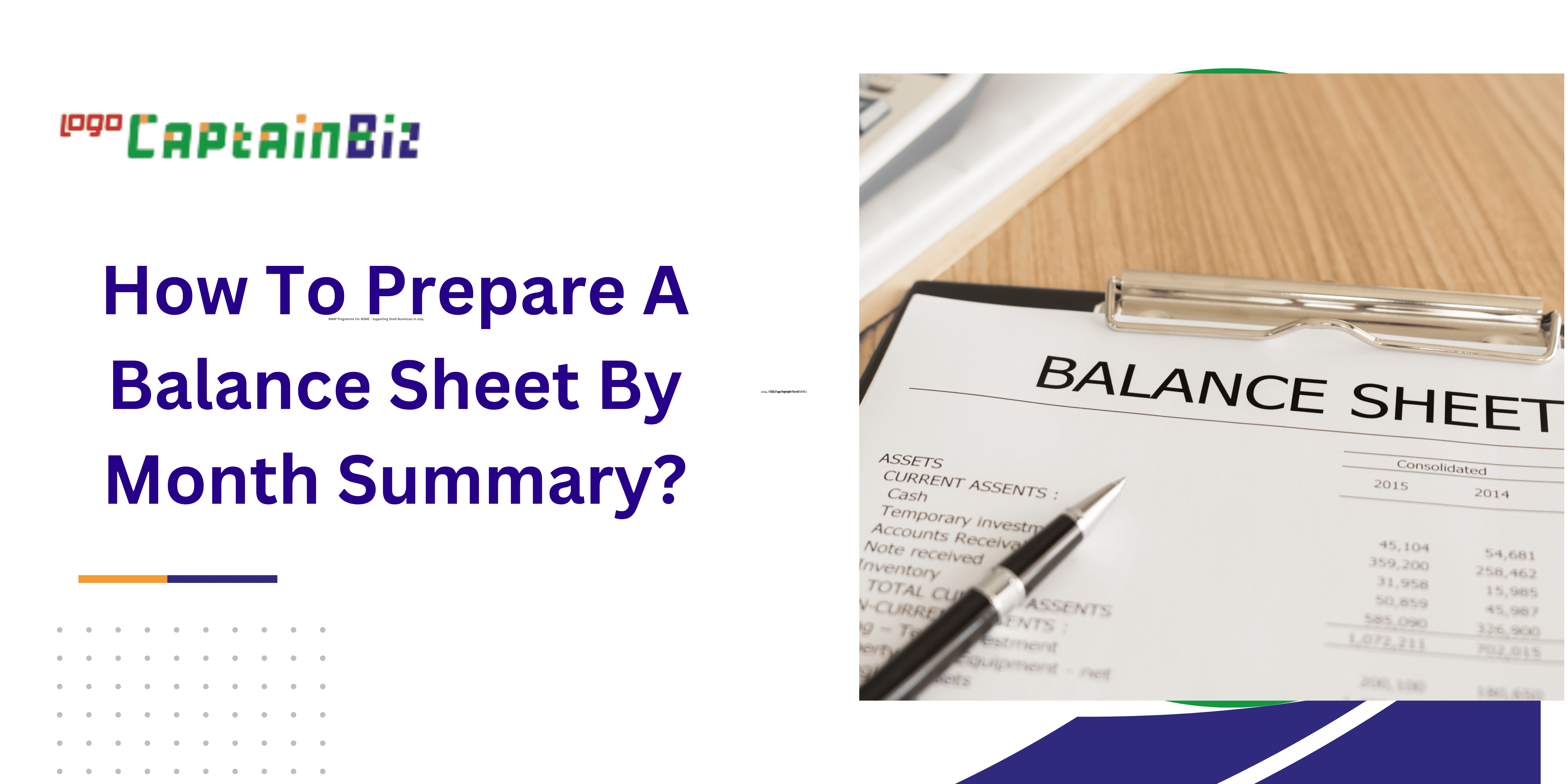 how to prepare a balance sheet by month summary