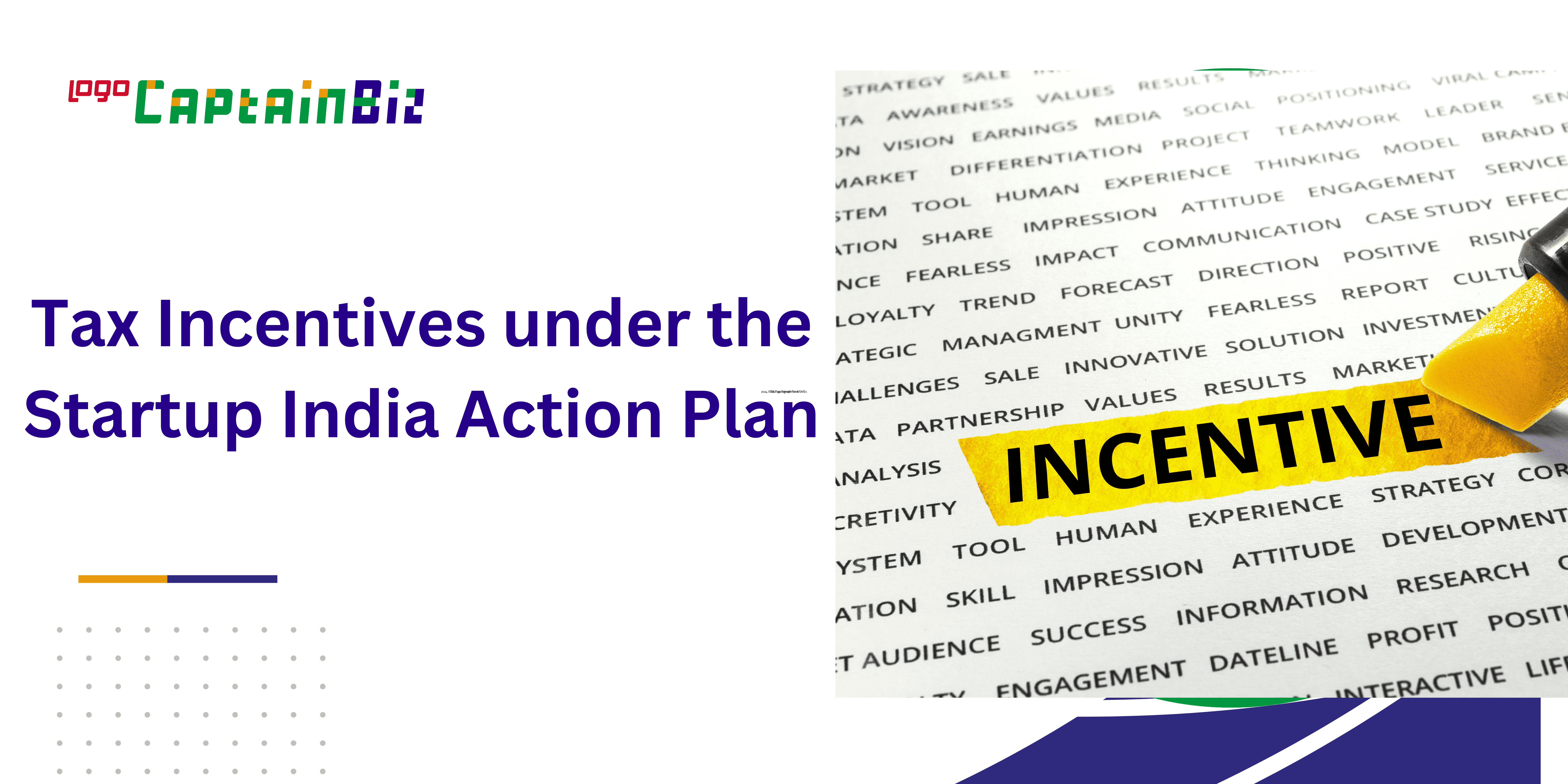 tax incentives under the startup india action plan