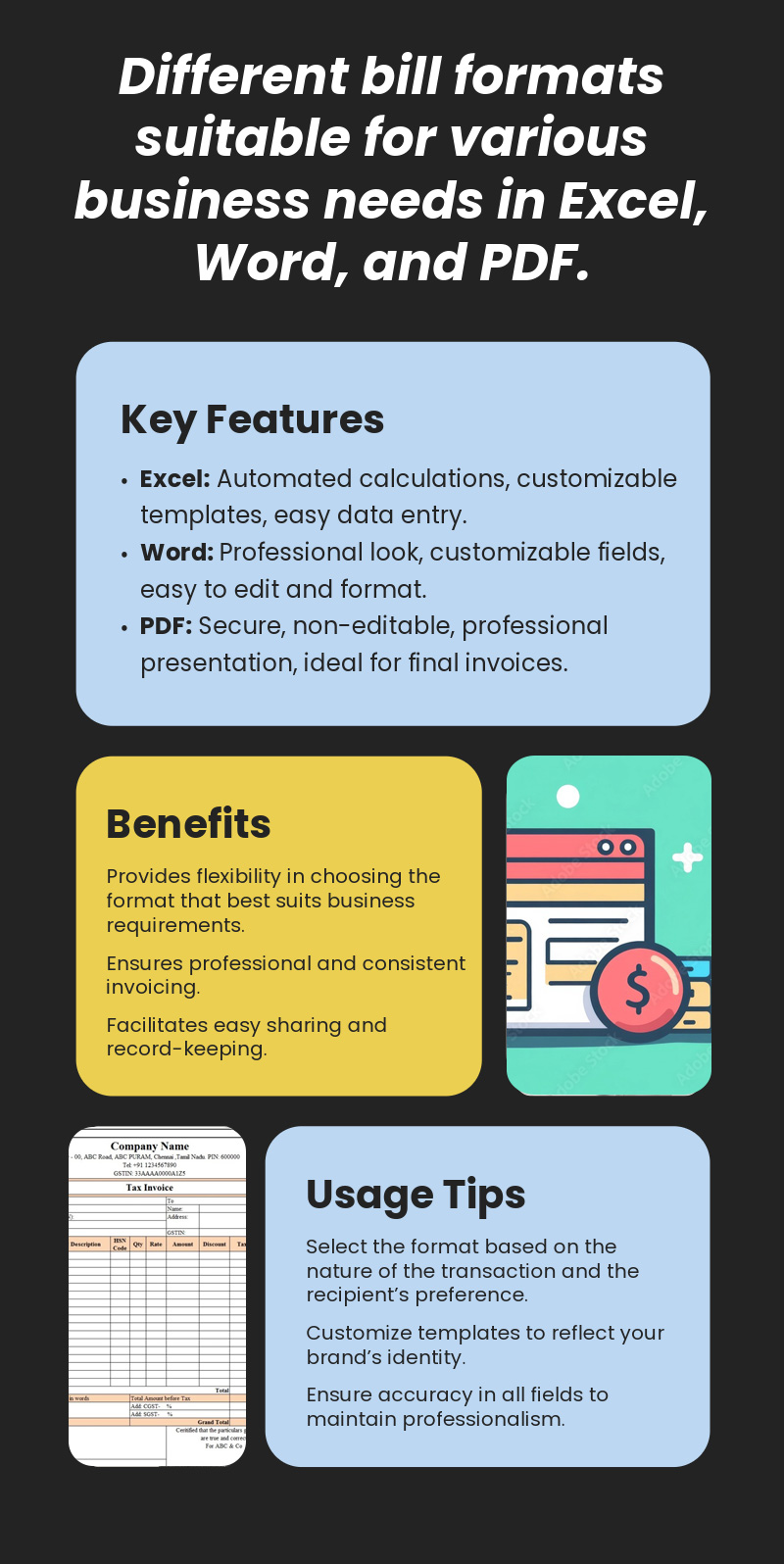 Benefits of Excel Bill Format